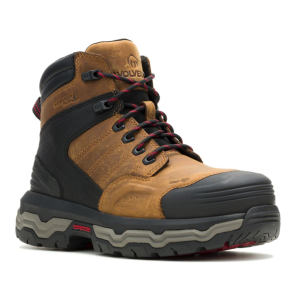 Wolverine Men's Alpha WP Infinity System 6" CarbonMax Work Boot, Composite Toe, Dark Tan