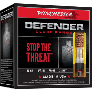 Winchester S202PD25 Defender 20 Gauge 0.87oz 2.75in Size 2 Buckshot Ammunition