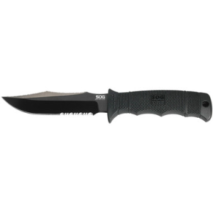 S.O.G SOGE37TK Seal Pup Elite AUS8A SS 4.85 Fixed - Clip Point Part Serrated