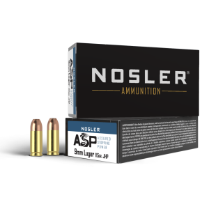 Nosler ASP 9mm 115 Grain Jacketed Hollow Point (JHP) Ammo