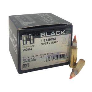 Hornady 90044 Black 4.6x30mm 38 Grain V-Max Ammo