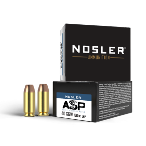 Nosler 51283 ASP 40 S&W 150 Grain Jacketed Hollow Point (JHP) Ammo
